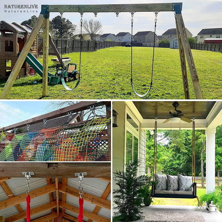 Balerz Jungle Gym Kingdom Heavy Duty Swing set Hanger Bracket & Hook Kit for Playground for Wooden set Playground porch indoor outdoor hanging spring hook