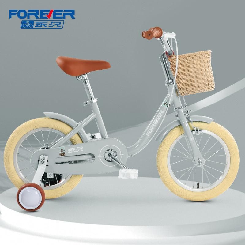 Balerz Kids Balance Bikes Retro Vintage Style Bicycles with basket Training Wheels and Bell