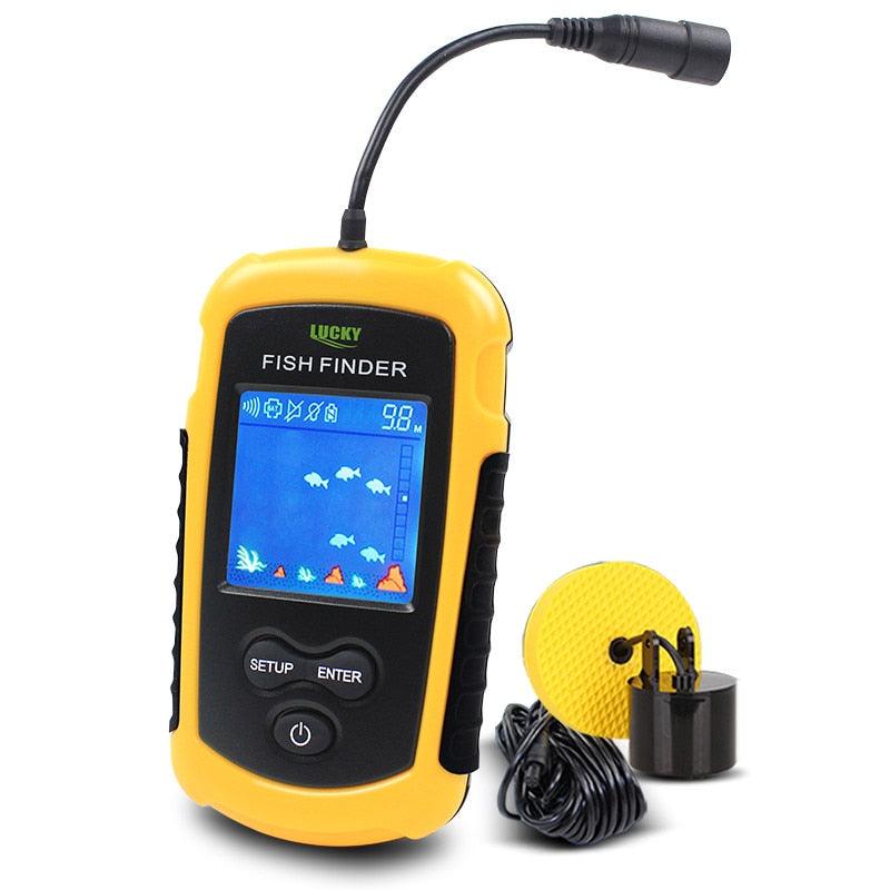 Balerz Lucky Fish Finders Alarm 100M/328ft Portable Fishing Sonar Sensor Wired LCD Depth Finder Echo Sounder