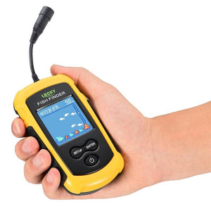 Balerz Lucky Fish Finders Alarm 100M/328ft Portable Fishing Sonar Sensor Wired LCD Depth Finder Echo Sounder