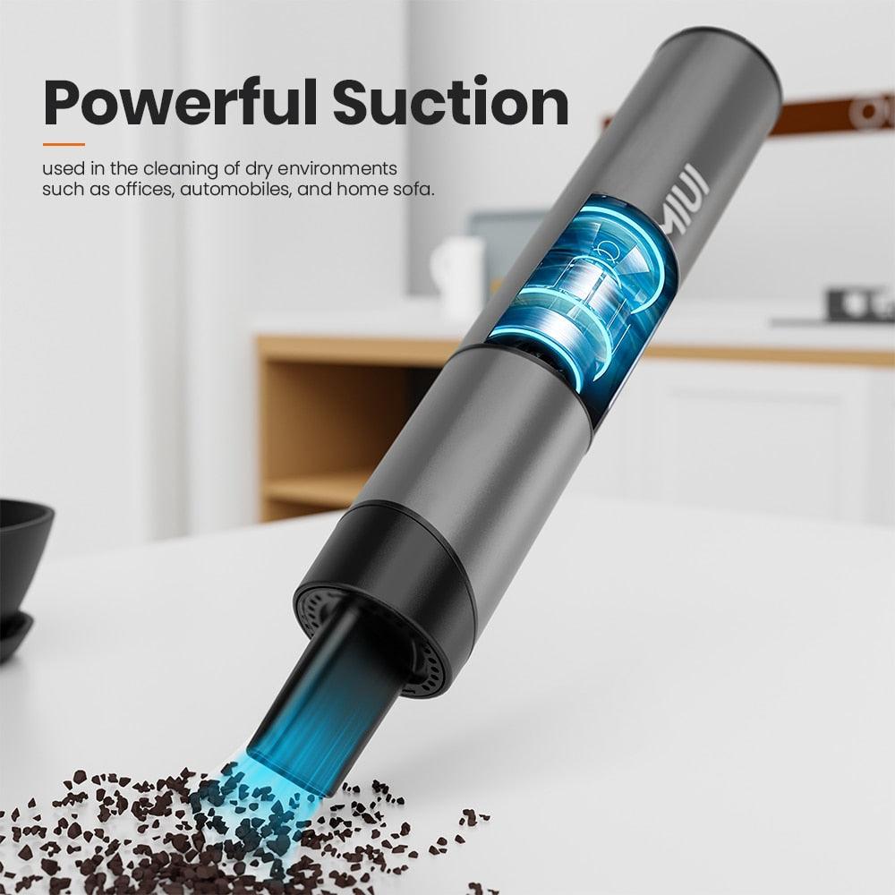 Balerz Miui Mini Cordless Car Vacuum Cleaner Smart Design Usb Rechargeable Handheld Wireless  Vacuum with 3 Suction heads Easy to Clean for Desktop Keyboard & Car (USB)