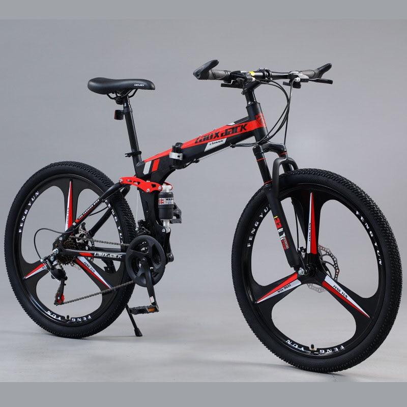 Balerz MTB 26 Inches Folding Mountain Bicycle Dual Disc Brake 21/24 Speed High Carbon Steel