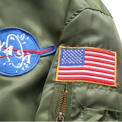 Balerz Nasa Bomber Jackets Sandbank Men's Usa Flag Lightweight Ma 1 Flight Bomber Jacket
