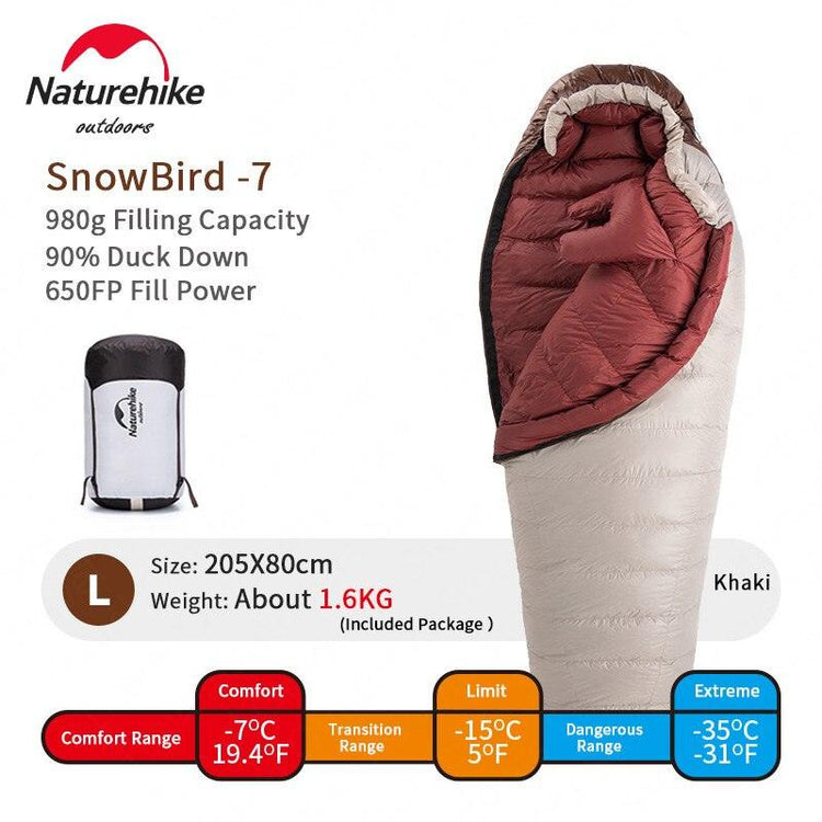 Balerz Naturehike Outdoor Camping White Snowbird 7 Air Mattress Sleeping Bag
