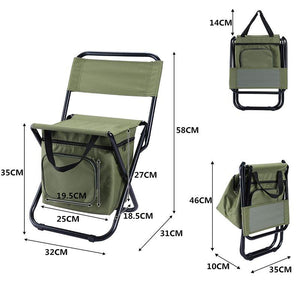 Balerz Outdoor Foldable Sport Hiking Picnic Camping Stool Bag Foldable Fishing Chair with Backrest