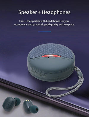 Balerz Portable Bluetooth Speaker Earphones FM Radio Wireless Column AUX USB Loudspeaker Outdoor Waterproof