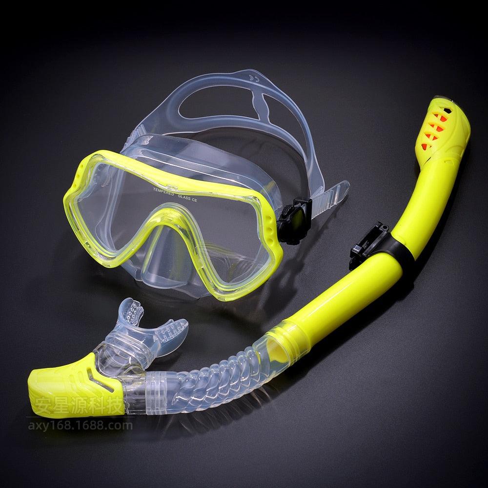 Balerz Professional Scuba Diving Masks Snorkeling Set Adult Silicone Skirt Anti-Fog Goggles Glasses Swimming Pool Equipment