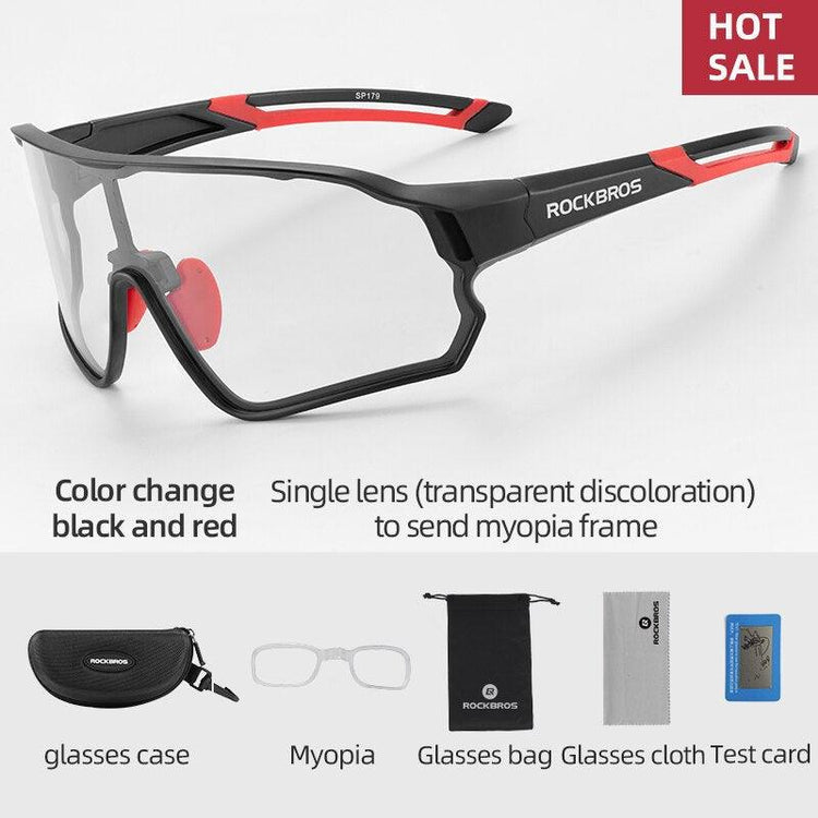 Balerz Rockbros Polarized Photochromic Cycling Glasses Bike Bicycle Sports Men Sunglasses Mtb Road Cycling Eyewear Protection Goggles