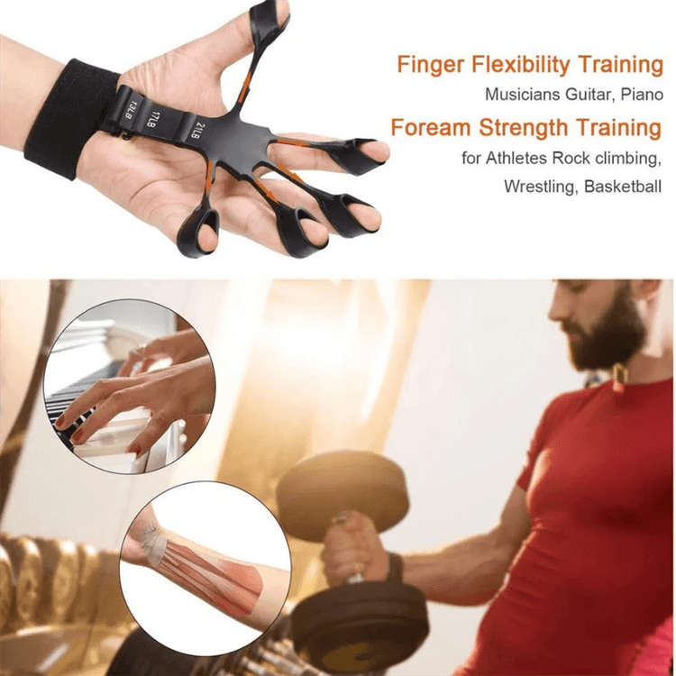 Balerz Silicone Exercise Stretcher Finger Gripper Strength Trainer Rehabilitation Training Forearm