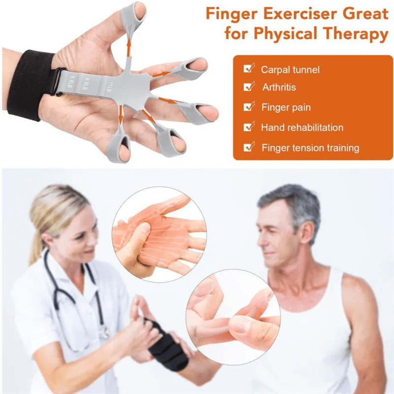 Balerz Silicone Exercise Stretcher Finger Gripper Strength Trainer Rehabilitation Training Forearm