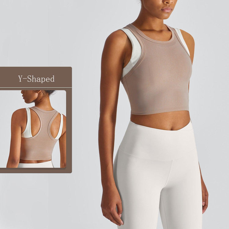 Balerz Sleeveless Vest Y-Shaped Beautiful Back Stretch Women's Tank Top