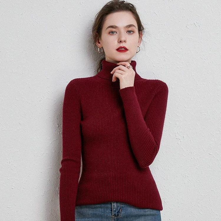 Balerz Slim Knitted Turtleneck Cashmere Sweater