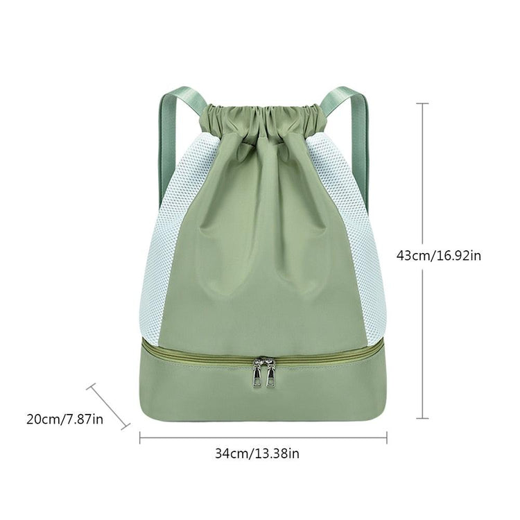 Balerz Two Tone Drawstring Design Waterproof Sport Gym Training Backpack Bag