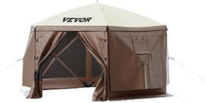 Balerz VEVOR Pop-up Camping Gazebo Camping Canopy Shelter Screen Tent 6 Sided