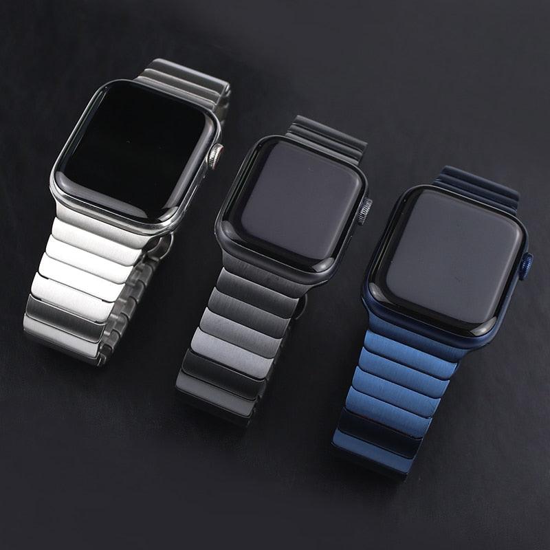 Balerz Watchband Stainless Steel Butterfly Link Strap For Apple