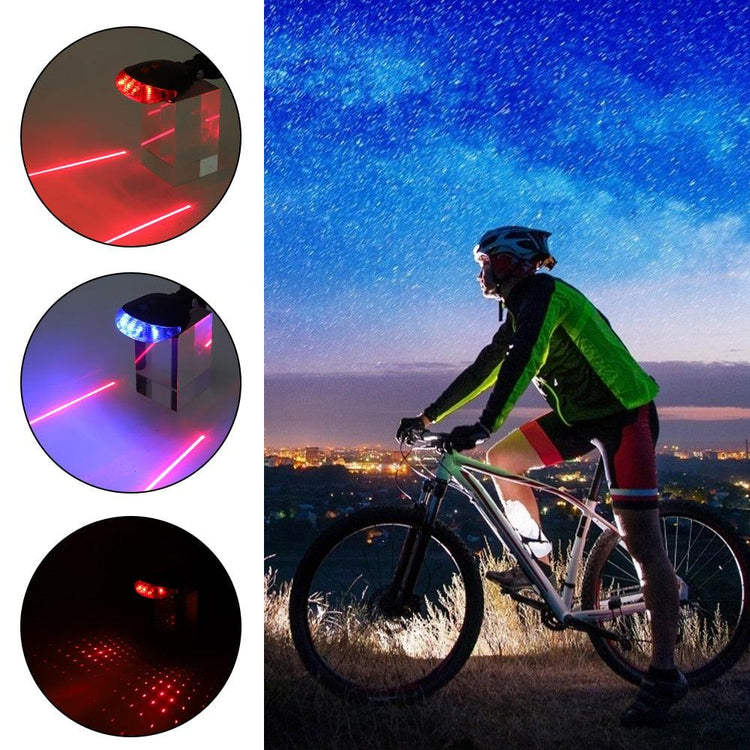 Balerz Waterproof Bicycle Cycling Lights Taillights LED Laser Safety Warning Bicycle Lights Bicycle Tail Bicycle Accessories Light