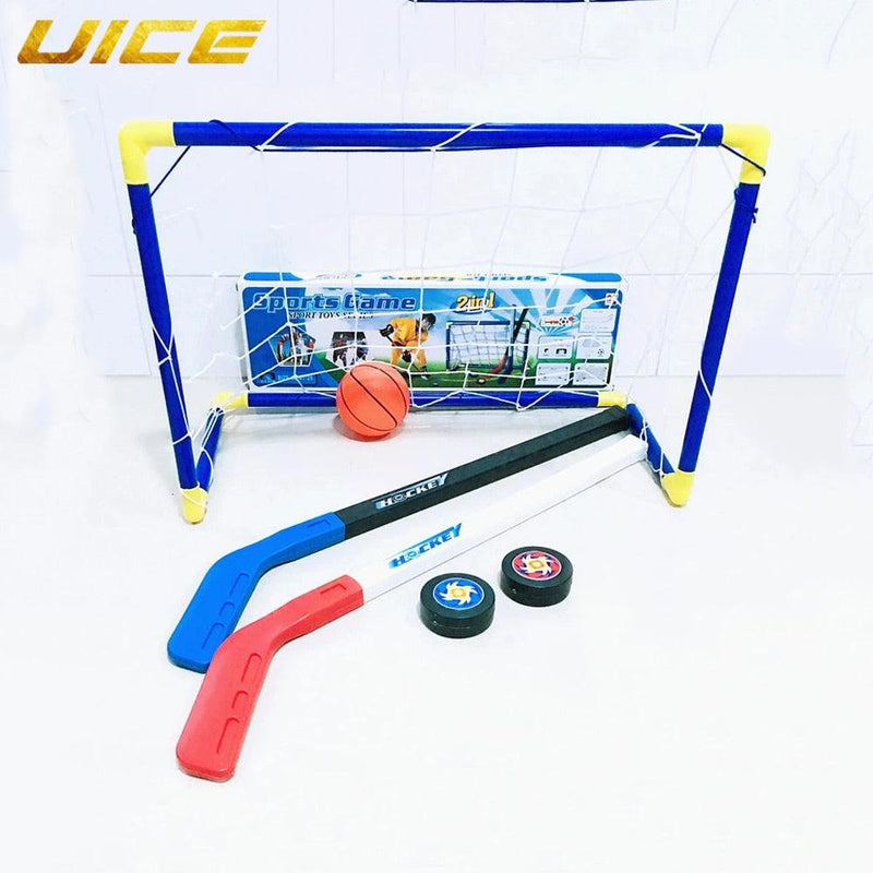 Balerz Winter Ice Hockey Stick Training Tools Set Kids Children Plastic Hockey Soccer Goal Post