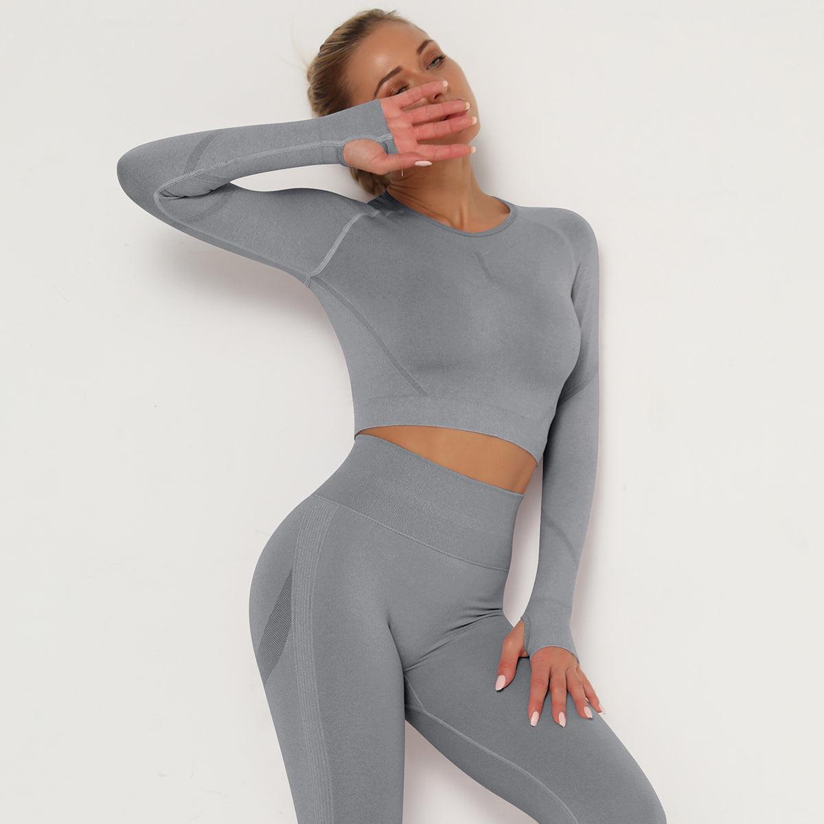 Balerz Women Breathable Long-sleeve Yoga Sport Sets Fitness Yoga Wear
