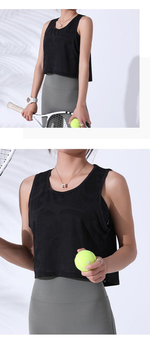 Balerz Women Camouflage Running Vest Fitness Crop Top Sleeveless Yoga Shirts