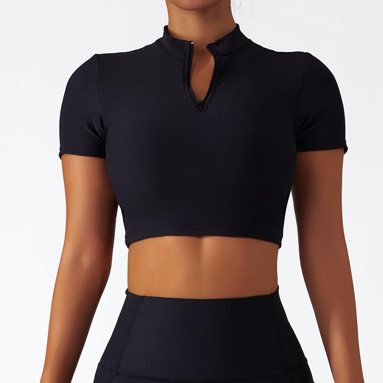 Balerz Women's Yoga Crop Top Short Sleeve Sports T-shirt