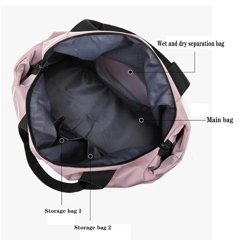 Balerz Women Training Gym Duffel Bag Waterproof Swimming Yoga Sports Bags Multifunction Hand Travel Duffle Weekend Package