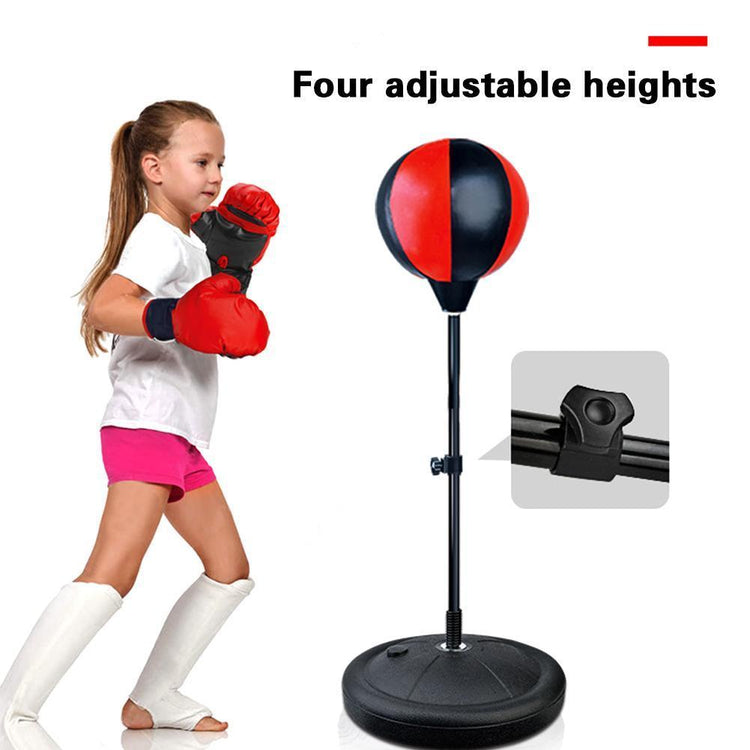 Balerz Adjustable Vertical boxing ball Fitness Boxing Punch Children&#39;s boxing punching bag gloves tumbler vertical training equipment