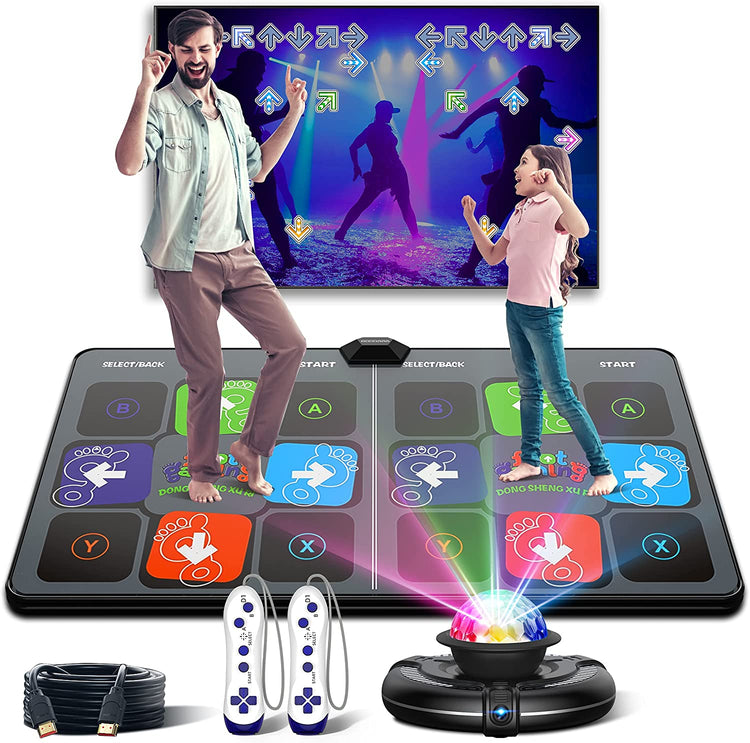 Balerz Dance Mat Game for TV/PC Family Sports Video Game Anti-slip Music Fitness Carpet Wireless Double Controller Folding Dancing Pad