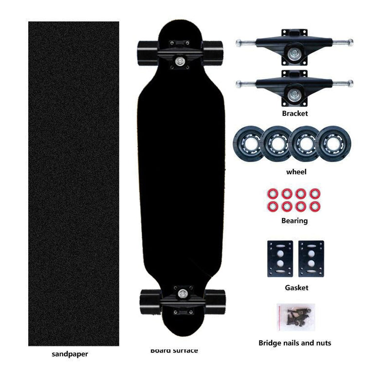 Balerz 80CM Skateboard Professional Longboard Flat-Rocker Board Steel Bearing PU Wheels Complete Board High Speed Drift Skateboard