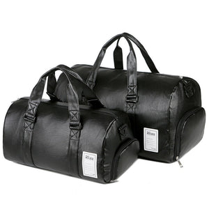 Balerz Leather Duffle Bags Men Training Fitness Yoga Travel Luggage Shoulder Bag