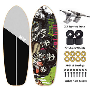 Balerz 75*24cm 007 Land Surfing Skateboard Cruise CX4 Truck Street Fish Board Beginner Skate Men Simulation Surfing Training Skateboard