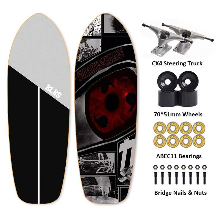 Balerz 75*24cm 007 Land Surfing Skateboard Cruise CX4 Truck Street Fish Board Beginner Skate Men Simulation Surfing Training Skateboard