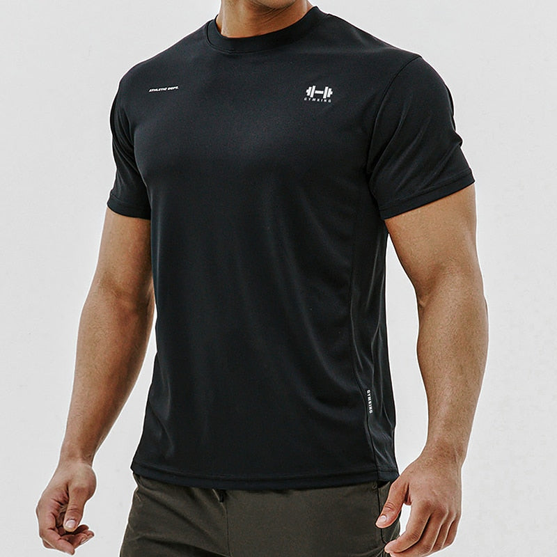 Balerz Gym Fitness T-Shirts Men Running Workout Short Sleeve Tees