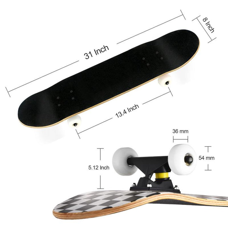 Balerz Skateboards for Beginners With 7 Layers Canadian Maple Double Kick Concave