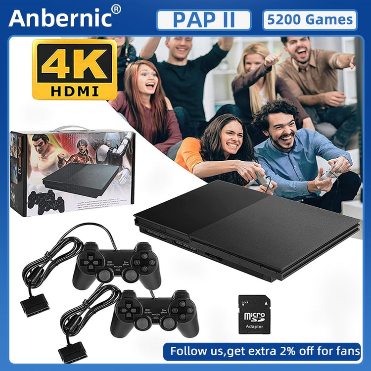Balerz Anbernic PAP II 4K/HDMI-compatible Family Video Game Console Built in 5200 Nostalgic  Classic Games Plug And Play For Kids Gift