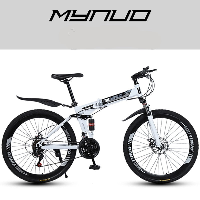 Balerz Cycling City Foldable Mountain Bike Variable Speed Shock Bike 26 Inch Adult Bicycle Double Disc Brake Carbon Steel Frame Bicycle