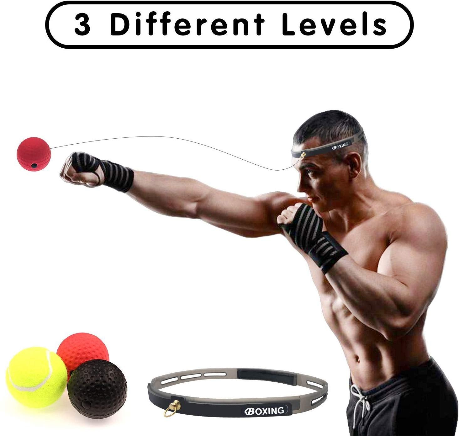 Balerz Boxing Ball on String Sports Speed Reactions MMA Fighting Training Karate Muay Thai Silicone Head Bands Kids Exercise Equipment