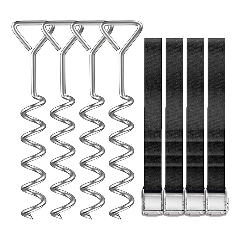 Balerz Heavy Duty Trampoline Stakes Strong And Galvanized Steel Corkscrew High Wind Anchor Kit For Trampoline Camping Tents