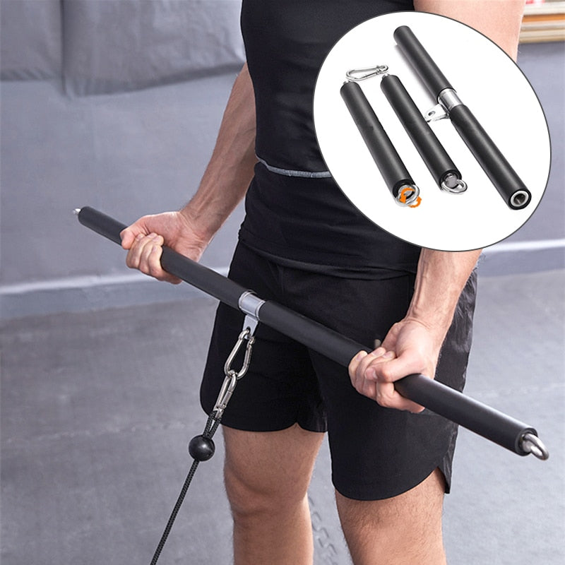 Balerz Biceps Triceps Training Rope Lat Pull Down Bar Back Blaster Chest Muscle Workout Grip Handle For Gym Home Pulley Cable Equipment