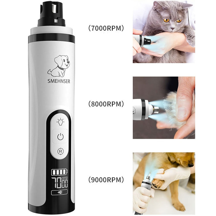 Balerz Electric Pet Nail Grinder With LED Light Cat Dogs Nail Clippers USB Rechargeable Paws Nail Cutter Pet Grooming Trimmer Supplies