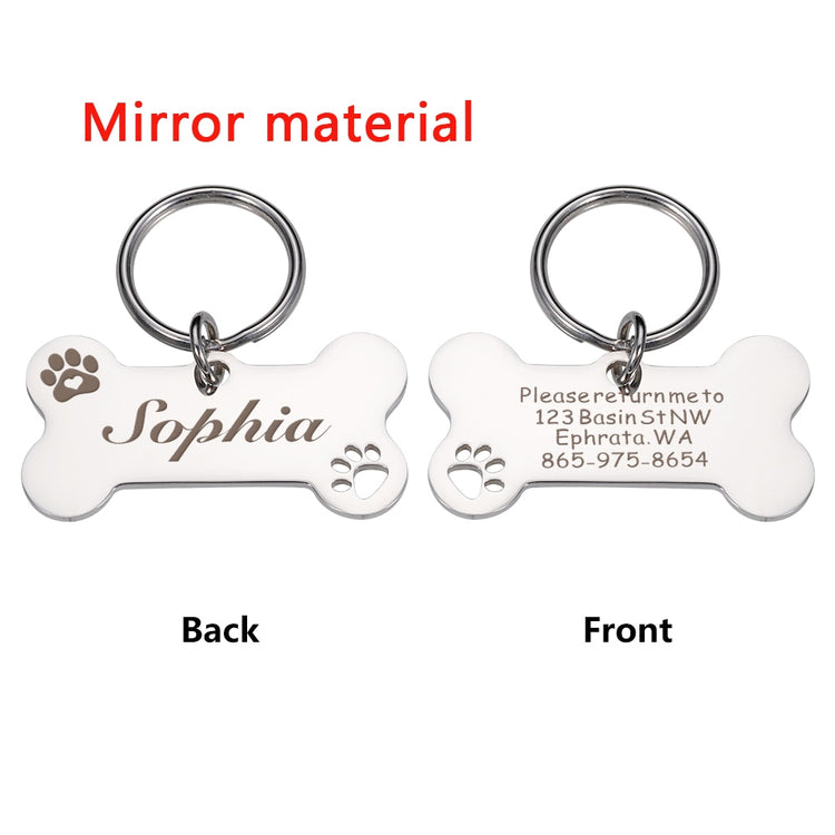 Balerz Customizable Dog Collar Address Tags for Dogs Medal with Engraving Name Kitten Puppy Accessories Personalized Cat Necklace Chain